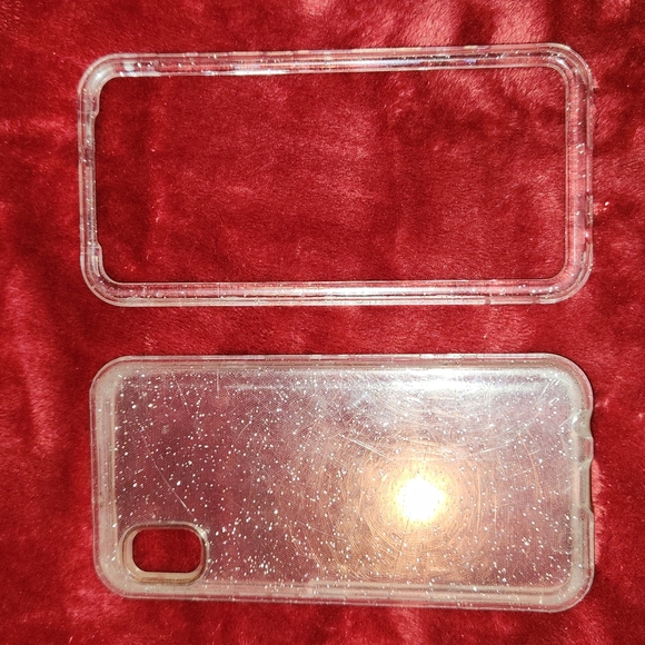 Samsung Galaxy a10e Clear Shimmer Glitter ScreenProtector Phone Case for 2-Piece - Picture 3 of 7